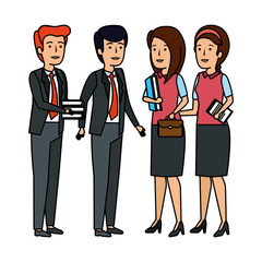 elegant business people characters