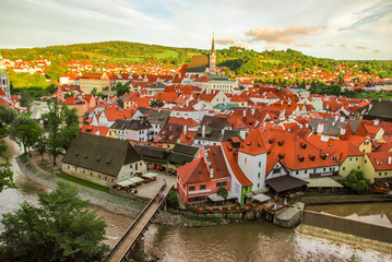 Fototapeta na wymiar Český Krumlov town centre view, Czech Republic, Europe