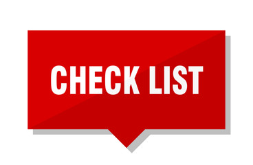 check list red tag