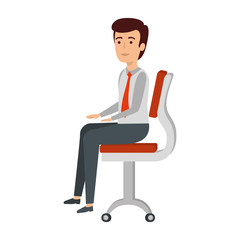 elegant businessman sitting in the chair