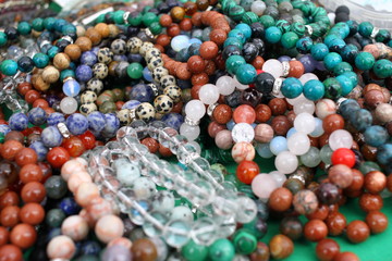 Jewelry from colorful breads or natural stones