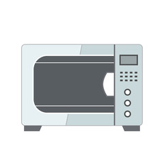 Fototapeta premium Microwave in flat style illustration on white