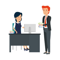 Obraz premium business couple in the workplace