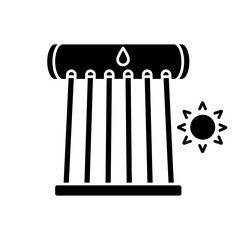 Industrial solar water heater glyph icon