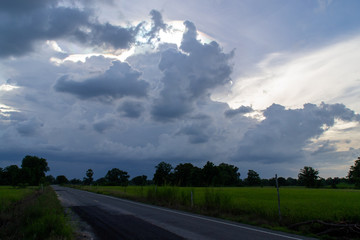 road and blue sky