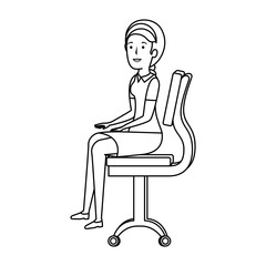 businesswoman sitting in office chair character