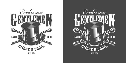 Vintage monochrome gentleman label