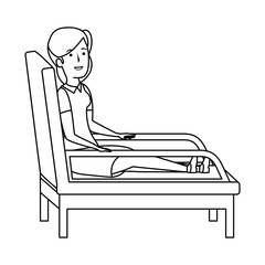 businesswoman sitting in psychiatrist chair