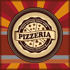 Vector pizza or pizzeria vintage logo
