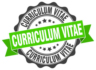 curriculum vitae stamp. sign. seal