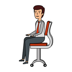 elegant businessman sitting in the chair