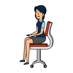 businesswoman sitting in office chair character