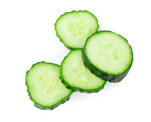 cucumber sliced isolated on white background