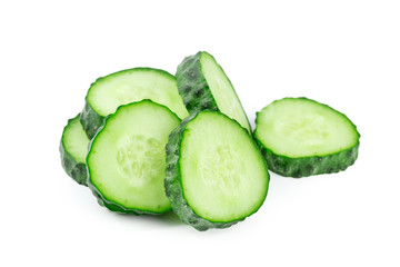 cucumber sliced isolated on white background