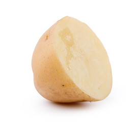 raw yellow potato isolated on white background