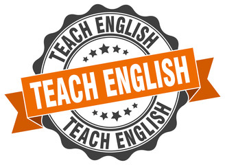 teach english stamp. sign. seal