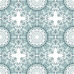 background, geometric seamless pattern with ornate lace frame.