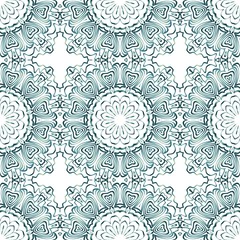 background, geometric seamless pattern with ornate lace frame.