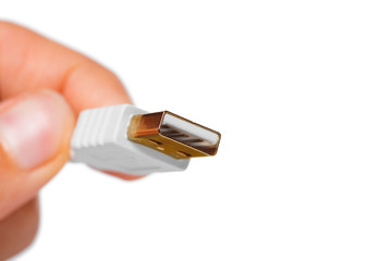 Close up view of a USB cable