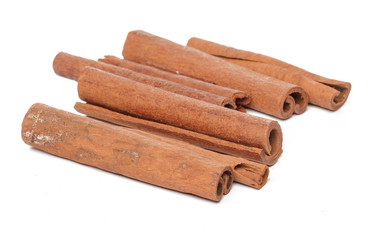 Cinnamon sticks isolated on white background