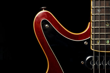 Electric guitar body and neck detail