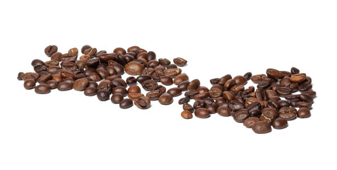 coffee beans isolated on white background