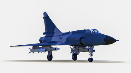 a military combat jet in front of isolated background(3d rendering)