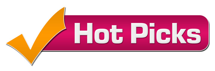 Hot Picks Pink Orange Tick Mark Horizontal 