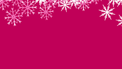 Abstract background with a variety of colorful snowflakes. Big and small.