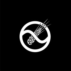 Gluten free icon or logo, simple sign on dark background