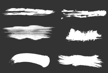 Set of white paint, ink brush strokes. brush strokes isolated on background.vector brush strokes collection