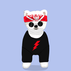 Dog character dancing vector super star cute illustration