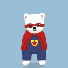 dog hero. Dog vector illustration, with Superhero vector cartoon illustration