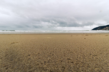 Cloudy beach