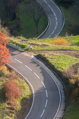 beautiful road landscape at autumn season