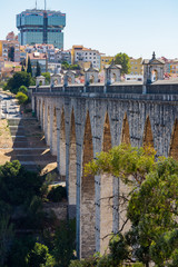 Naklejka premium The Aqueduct Aguas Livres in Portuguese: Aqueduto das Aguas Livres Aqueduct of the Free Waters is a historic aqueduct in the city of Lisbon, Portugal
