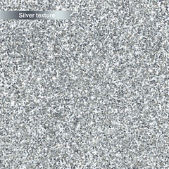 Silver glitter texture Vector realistic. Detailed 3d illustration decors template