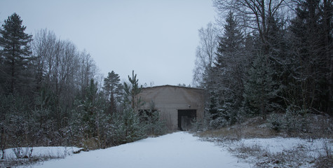 old abandoned military building
