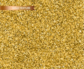 Golden glitter texture Vector realistic. Detailed 3d illustration decors template