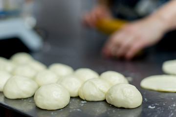different kinds of pastry are being cooked