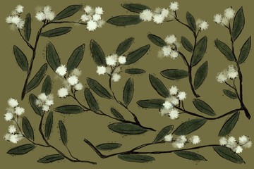floral olive pattern design
