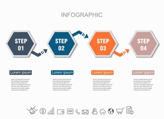 Presentation infographic creative. Statistics each year concept business data visualization. With 4 options.