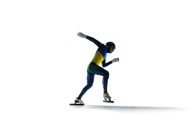 Fototapeta na wymiar short track speed skating isolated