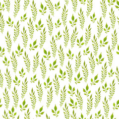 Leaves seamless green leaves floral pattern. use for wrapping paper, textiles, trendy wallpaper, watercolour hand paint painted.