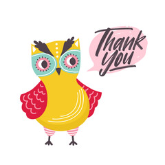 Obraz premium Cute owl saying Thank You word