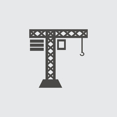Building Construction Crane. Icon isolated sign symbol and flat style for app, web and digital design. Vector illustration.