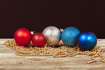 Christmas decoration on wooden table