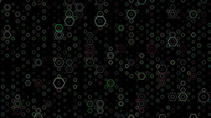 Abstract background pattern with a variety of hexagons.