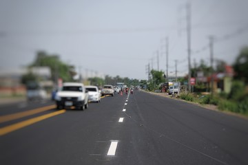 Fototapeta na wymiar Road marking, Photo blur