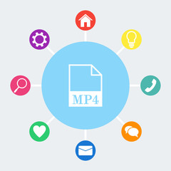 MP4 file icon. Vector.